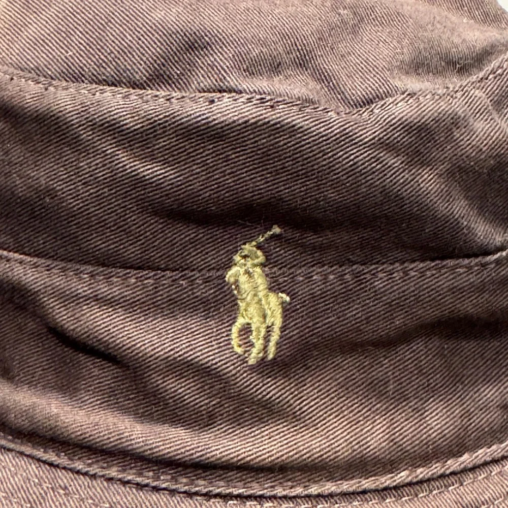 Polo Ralph Lauren Bucket Hat Cap Large Brown Yellow Pony Embroidered Y2K USA VTG